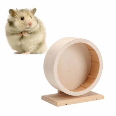 Wooden Wheel Toy Interactive Natural Hamster Toys Wooden Chew Toys for Small Animals Guinea Pig