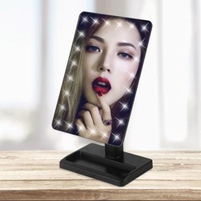 Square Shpe Desktop Adjustable Brightness LED Facial Makeup Cosmetic Mirror