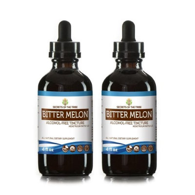 Secrets Of The Tribe Bitter Melon Tincture Alcohol-FREE Extract, Organic Bitter Melon (Momordica Charantia) Dried fruit 2x4 oz