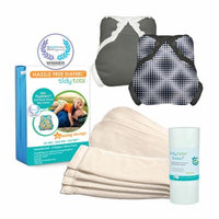 Tidy Tots Hassle Free 4 Diaper Essential Set with Diamond Dots and Grey Covers