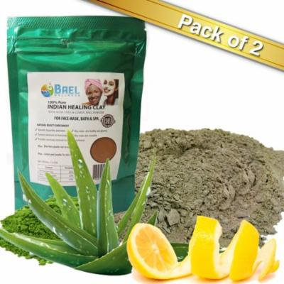 Bael Wellness Clay Mask (Pack of 2),Bentonite/Aloe Vera/Lemon Peel Powder