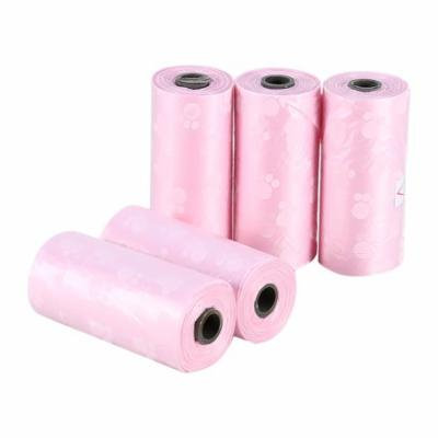 TMISHION 5 Rolls Pet Waste Bags, Dog Waste Bags, Bulk Poop Bags on a roll, Clean Up Poop Bags Refill Rubbish Bags Pink