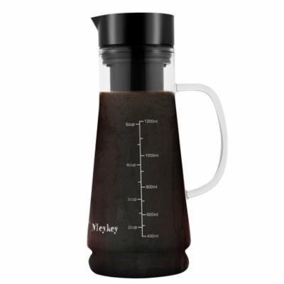 1200ml Household Cold Brew Iced Coffee Maker Tea Infuser with Removable Stainless Steel Filter USHHE