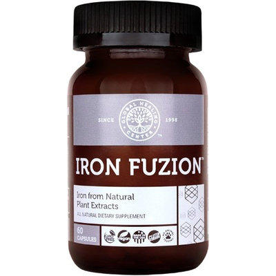 Global Healing Center Iron Fuzion All Natural Vegan Plant Based Iron Supplement 18 mg + Organic Thyme, Echinacea & Fulvic Acid