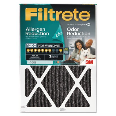 3M Filtrete Allergen Plus Odor Reduction Air and Furnace Filter, 20x24, Set of 4