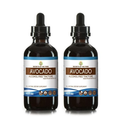 Secrets Of The Tribe Avocado Tincture Alcohol-FREE Extract, Wildcrafted Avocado Seed (Persea Americana) Dried Seed 2x4 oz