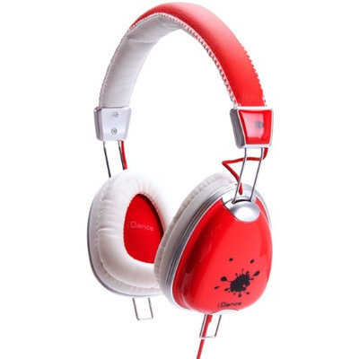 IDANCE FUNKY200 Lightweight Headphones - White and Red