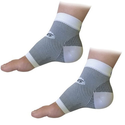 OrthoSleeve FS6 Compression Foot Sleeve (One Pair) for Plantar Fasciitis, Heel Pain, Achilles Tendonitis and Swelling