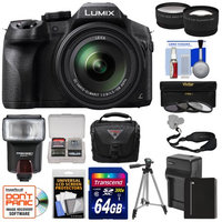 Panasonic Lumix DMC-FZ300 4K Wi-Fi Digital Camera with 64GB Card + Battery & Charger + Case + Tripod + Flash + Tele/Wide Lens Kit with PANASONIC USA Warranty