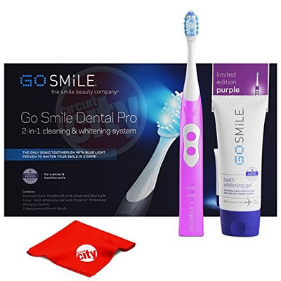 Go Smile Sonic Blue UV Toothbrush At Home Dental Care Teeth Whitening System (Purple)