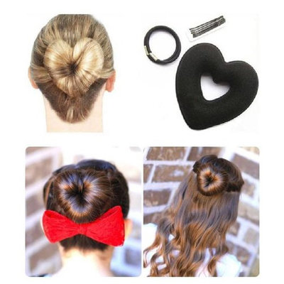Heart Shape Hair Maker Hair Donut Heart Shape Hair Donut Hair Bun Maker