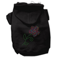 Mirage Pet Products Multi-Colored Flower Rhinestone Hoodie, Black, X-Large/Size 16