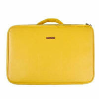 Portable Makeup Train Case, Portable Professional Makeup Case Large Size Train Case Makeup Artist Organizer for Make up Tool Attach on the Trolley for Travel (Yellow)