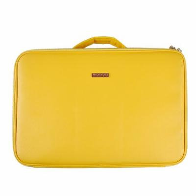 Portable Makeup Train Case, Portable Professional Makeup Case Large Size Train Case Makeup Artist Organizer for Make up Tool Attach on the Trolley for Travel (Yellow)