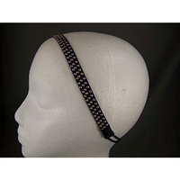 Purple velvet velour gold grommet thin skinny headband 1/2 wide stretch elastic