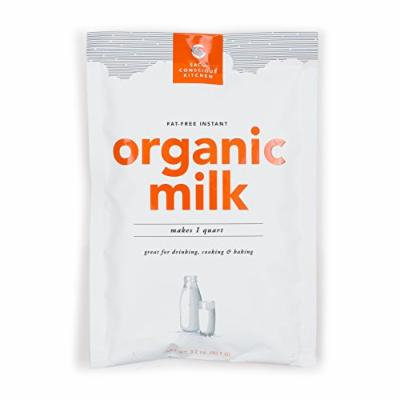 SACO Conscious Kitchen Fat-Free Instant Certified Organic Milk, for Drinking, Cooking, and Baking, Makes 1 Quart, 12 Pack