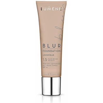 Lumene Longwear Blur Foundation SPF 15 for All Skin Types Medium Coverage with Arctic Cloudberry 30 ml / 1.0 Fl.Oz. (1.5 Fair Beige)