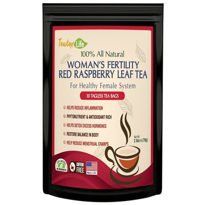 Red Raspberry Leaf Tea, Fertility tea for women to get pregnant fast, induce labor and aid uterus health - Caffeine Free - 30 Tea Bags | Made in USA
