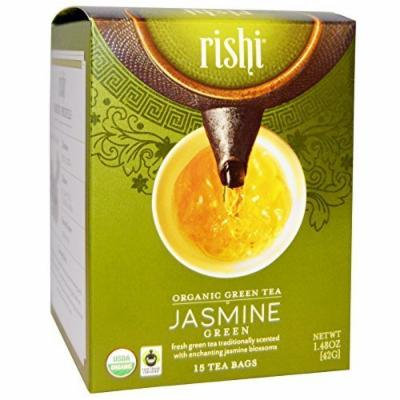 Rishi Tea Organic Green Tea Jasmine -- 15 Tea Bags (Pack of 2)