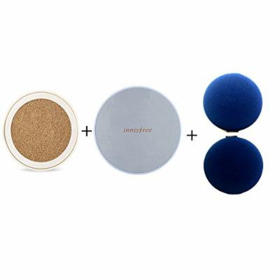 Innisfree Skinny coverfit cushion SPF34 PA++(R) 1ea + Case 1ea + Puff 2ea SET #1. N21 Natural Beige (#3)
