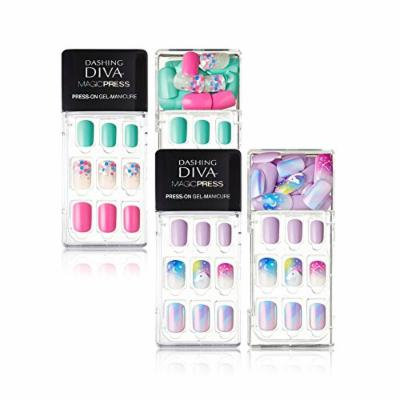 Dashing Diva Unicorn Edition Magic Press Edge Full Cover Gel Nail Tips, Disposable Pack of 2