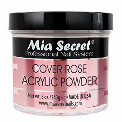 Mia Secret Cover Acrylic Powder -NUDE BLUSH /PINK /ROSE /BEIGE 0.5oz/1oz/2oz/4oz + FREE Temporary Tattoo! (8 oz, Rose)