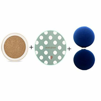 Innisfree Skinny coverfit cushion SPF34 PA++(R) 1ea + Case 1ea + Puff 2ea SET #1. N21 Natural Beige (#9)