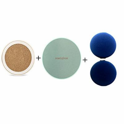 Innisfree Skinny coverfit cushion SPF34 PA++(R) 1ea + Case 1ea + Puff 2ea SET #1. N23 True Beige (#4)