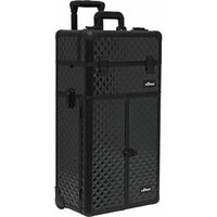 Sunrise Alamanni 2-In-1 Rolling Makeup Case Professional Nail Travel Organizer Box, Black Diamond, 24 Pound