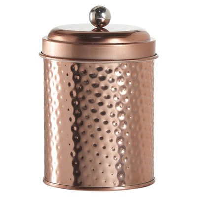 Global Amici Amici Mauritius Round Metal Hammered Canister, Copper - Set of 4