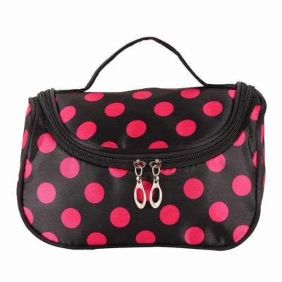 Portable Cosmetic Bag Satin Makeup Storage Bag Dot Print Travel Toiletry Bags PAGACAT