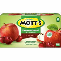 Mott's Unsweetened Applesauce Pouches, Cherry, 3.2 Oz, 4 Count (Pack of 4)
