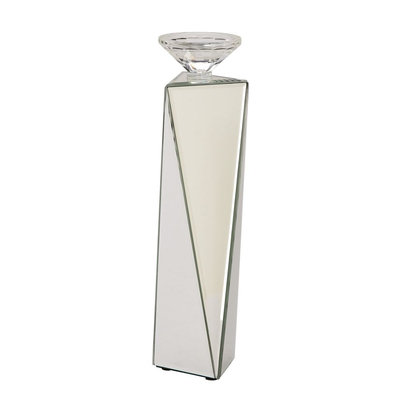 Uma Benzara Enthralling Glass Mirror Candle Holder