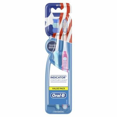 Oral-B® Indicator™ Contour Clean™ Soft Toothbrushes 2 ct Carded Pack