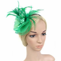 Coxeer Womens Feather Mesh & Flowers Fascinator Headbands Hair Accessories for Wedding Tea Party