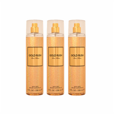 Gold Rush Paris Hilton For Women Body Mist 8.0 oz (PACK OF 3)