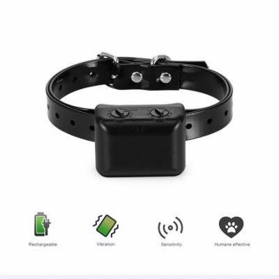 Waterproof No Bark Collar No Pain Adjustable Vibration Sensitivity Levels Rechargeable Anti-Bark Training Collar Electronic Collar Control Pet Safe Device for Small Large Medium Dog US Plug