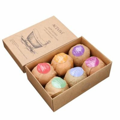 Pack of 6 Organic Bath Bombs Rose Red Smell Oil Sea Salt Handmade Bath Bombs WSY