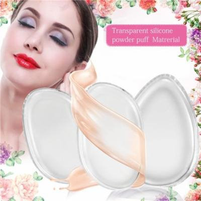 2Pcs Pack Clear Silicone Makeup Sponge Washable Clear Silisponge Cosmetic Puff Pad for Cream Liquid Foundation Applicator Essential Cosmetic Beauty Tools Blender