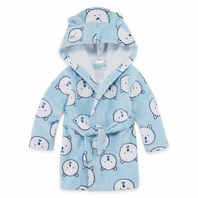 Okie Dokie Blue Bear Hooded Bath Robe - Baby