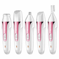 Painless Hair Remover for Women 5 in 1 Rechargeable Razors Portable Waterproof Hair Removal Epilator for Face/Legs/Arms/Eyebrow/Nose/Bikini Trimmer Body Shaver for Ladies (Pink)