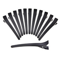 Pangda 4.33 Inch Barrette Hair Clips Plastic Duck Teeth Bows Crocodile Hair Clip Black, 12 Pack