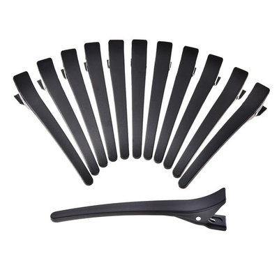 Pangda 4.33 Inch Barrette Hair Clips Plastic Duck Teeth Bows Crocodile Hair Clip Black, 12 Pack