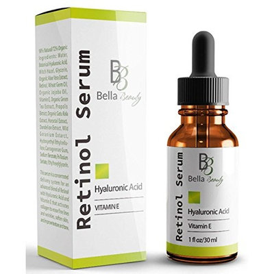 Anti Aging Hyaluronic Acid and Retinol Serum 2.5% for Face with Vitamin E For Oily Acne Skin - Best Retinol Facial Moisturizer - Reduce Fine Lines - Wrinkle - Dark Spots - Pure Organic Ingredients 1Oz