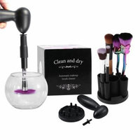 Electric Makeup Brush Cleaner Set Makeup Brush Cleaner and Dryer Spinner Tool Kit with Makeup Brush Holders for All Sizes Cosmetic Brushes Washes Dries in Seconds Black