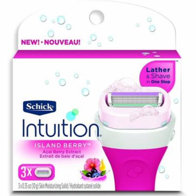 3 Pack - Schick Intuition Island Berry Women's Razor Blade Refills 3 ea