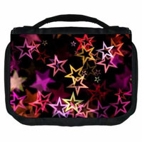 Stars Small Travel Toiletry / Cosmetic Case with 3 Compartments and Detachable Hanger