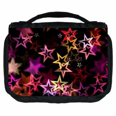 Stars Small Travel Toiletry / Cosmetic Case with 3 Compartments and Detachable Hanger