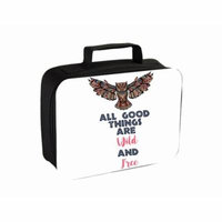 Wild And Free- Ethnic Owl Small Travel Toiletry / Cosmetic Case with 3 Compartments and Detachable Hanger