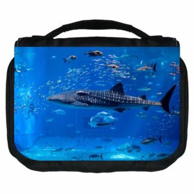 Whale Small Travel Toiletry / Cosmetic Case with 3 Compartments and Detachable Hanger